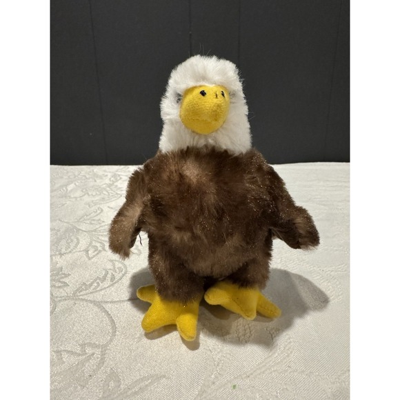 Cute Plush Bald Eagle Stuffed Animal‎ - Soft Brown & White Bird Toy - 6" Tall - Picture 1 of 7